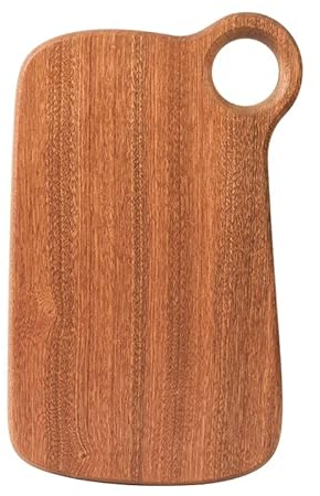 HomeDo Tagliere in legno per cucina, tagliere, tutto in legno ebano, piatto da portata con manici, tagliere per pane, carne, frutta, formaggio, pizza verdura (foro circolare, 32 x 17 cm)