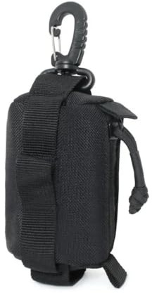 Peminkoo Bolsa con Hebilla para Exteriores Estilo Militar de Bolsillo pequeño para Herramientas Equipamiento Diario Billetera táctica para Llaves Monedero Bolsa Llavero Estuche con Cremallera (Black)
