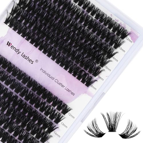 WENDY LASHES Wimpern Extensions 60D/80D Lash Cluster Mix12-16mm | Cluster Lashes D Curl 0.07 Einzelclusterwimpern DIY für Lash Extensions