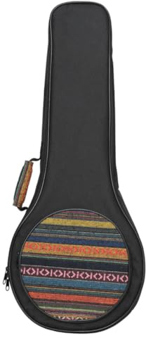 OFFSCH Mandolinentasche mit Rucksackgurten Nylon und Schwamm und Verdickt Große Aufbewahrung für Unterwegs Schwarz