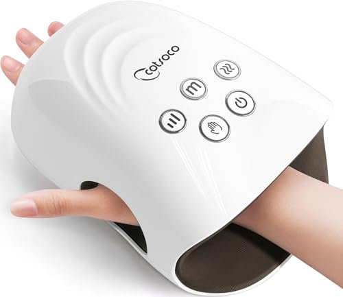 cotsoco Elektrische Handmassagegeräte,Kabelloses Handmassagegerät,Massagegerät mit Kompression und Heizung, das beste Geschenk für Familie und Freunde，Weiß.