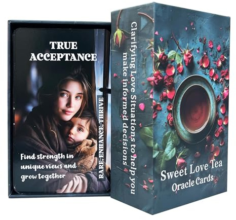 BAIYOOBAI Cartes d'oracle Sweet Love Tea, Twin Flames Soulmates Oacle, Romance Love, cartes de tarot, relations de vie pour débutants