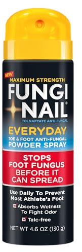 Fungi-Nail Everyday Anti-Fungal Powder Spray, 4.6oz, Stops Foot Fungus, Athletes Foot Spray, Absorbs Wetness for Odor Control, Talc-free