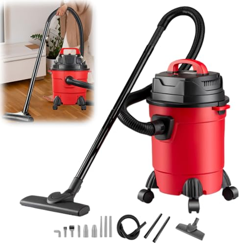 Nass Trockensauger 1000W, 18KPA Industriestaubsauger mit Blasfunktion, 15L Trocken Nass Staubsauger mit 2m Saugschlauch und 3m Kabel, für Zuhause, Garage, Werkstatt, Tierhaare (Mit 9 Zubehörteilen)