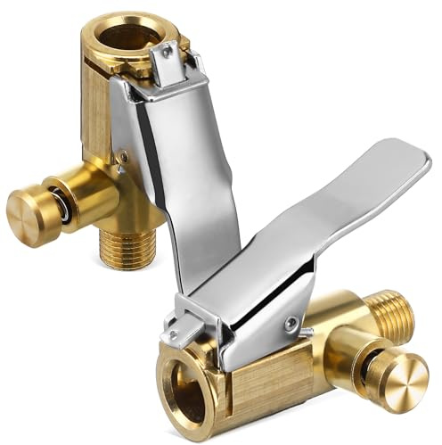 Gatuida Autoventil Hebelstecker Air Chuck: 2 Stück Messing Reifen Ventil Luftpumpe Clip Auto Ventilstecker für Reifenventile mit Ventilgewinde