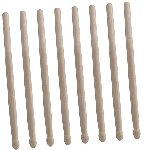 Holz Schlagzeugstöcke 4 Paar für Trommelspiel, Schnelle Reaktion | Polierte Glatte Oberfläche, Spielgefühl, Handgelenkermüdung, für Profis und Kinder
