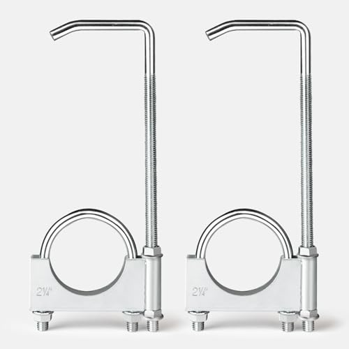 Atokrtact 2.25 Inch Exhaust Clamp with Hanger Universal Exhaust Hanger with Clamp,Heavy Duty Exhaust Pipe Hanger Muffler Hanger for 2-1/4 Pipe for Most Car Turck Exhaust System(2.25 Inch Pack of 2)