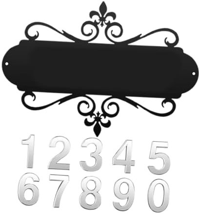 Gralara con numero civico in metallo, con indirizzo in ferro, decorativa da parete per casa, ufficio, interni ed esterni, regalo di