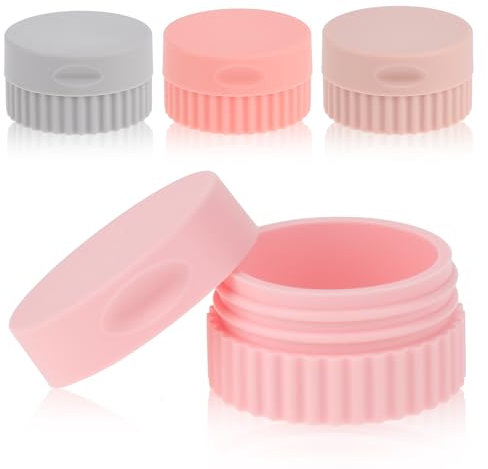 JIYIN 4 Stück Döschen Creme Silikon, 20ml Kosmetikdosen Reise Cremedose zum Befüllen Kosmetik Behälter Döschen Silikon Reiseflaschen Travel Essentials für Creme Lotionen