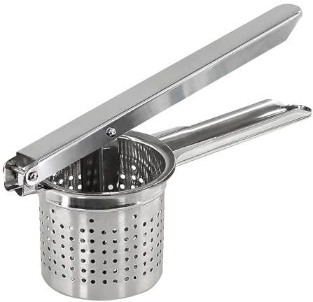 STL Heavy Duty Stainless Steel Potato Ricer, Multipurpose Masher & Juicer for Mashed Potatoes, Vegetable Puree, Spaetzle & Fruit Press, Dishwasher Safe Kitchen Utensil
