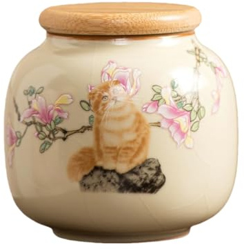 Fire Kirin Kleine Keramik-Teedose mit luftdichtem Deckel, 266 ml, bezauberndes Tier-Design, Aufbewahrungsdose für losen Tee, Kaffee, Zucker, Kekse – dekorativer Küchen- und Speisekammer-Organizer