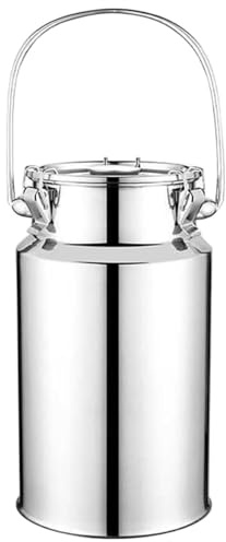 Pot a Lait INOX 304 Bidon De Transport De Lait De Ferme 3L/5L/10L/15L Bidon De Baratte À Lait Pot Seau À Vin Baril Seau À Eau Huile Réservoir À Thé Réservoir Scellé en Acier Inoxydable,3L