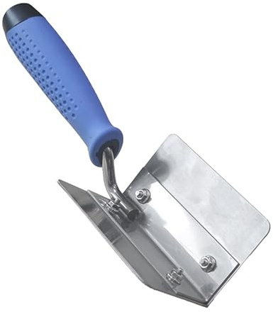Set professionale di spatole angolari interne ed esterne per angoli retti in progetti di costruzione, robusto acciaio inossidabile