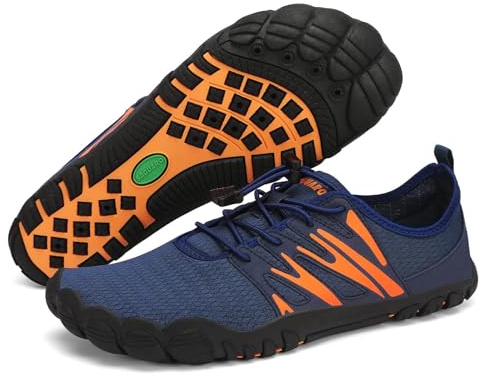SAGUARO Barefoot Shoes Uomo Scarpe da Scoglio Leggero Traspiranti Scarpette da Mare Asciugatura Rapida Scarpe Piedi Nudi Minimaliste Antiscivolo, Blu, 42 EU