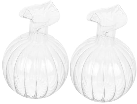 VALICLUD 2pcs Glass Pomegranate Fruit Shape Vase for Flowers Centerpieces Small Cute Bud Vases for Hydroponic Planter Decorative Tabletop Floral Arrangement