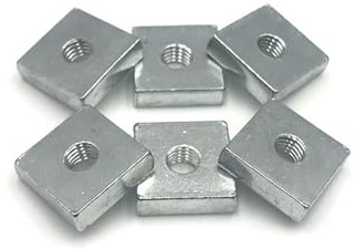 OZDTLP 20 Piezas/Lote de Tuercas cuadradas M5 M6 de Acero al Carbono galvanizado y cincado, Bloque cuadrángulo Delgado(M6x12x12x2mm)