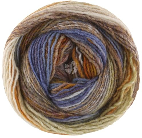LANA GROSSA Gomitolo Intenso | Dochtgarn mit unregelmäßigem Ringeleffekt | Handstrickgarn aus 50% Schurwolle & 50% Acryl | 200g Wolle zum Stricken & Häkeln | 700m GarnFB 235