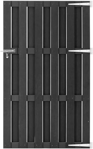 Rantry WPC Gartentor 100x180cm, grau, witterungsbeständig, mit Gleitverschluss - Gartenzaun Model318105