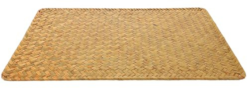 FONDOTIN Tovaglietta Rettangolare in Bamboo Intrecciato Antiscivolo Sottopiatto Naturale Resistente al Calore per Casa Protezione Tavolo per Piatti Bicchieri e Decorazioni