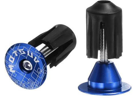 QUARKZMAN Tapones Para Manillar De Aluminio Tapones Para Extremos De Manillar Tapones Para Bicicleta 0.7oz Cierre Expansible Para MTB Carretera BMX Bicicleta De Piñón Fijo Azul