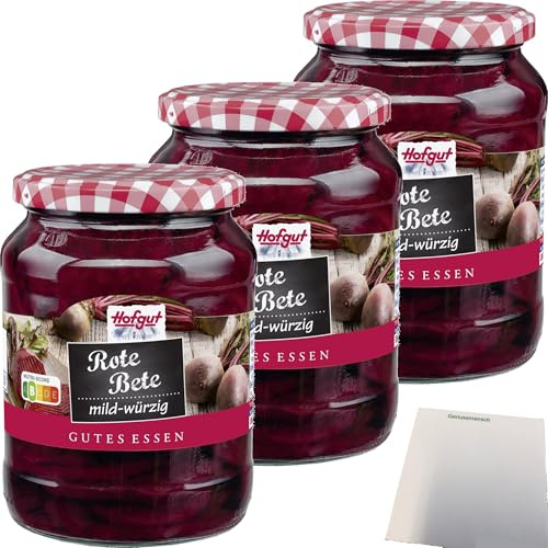usy Bundle für Hofgut Rote Bete Scheiben 3er Pack (3x720ml Glas) + usy Block