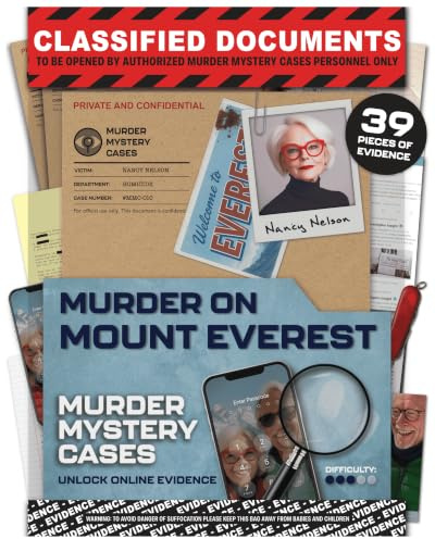 Lucky Egg MMC Murder on Mount Everest – High-Altitude Murder Mystery Game for Adults – 39 Evidence Pieces, 2-3 Hours Gameplay (3/5 Difficulty) – Cold Case Files Game for 1+ Players