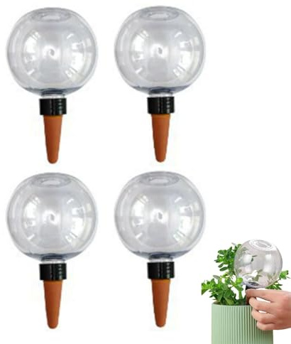 Vauki 4 sfere di irrigazione, irrigazione piante, sfera di irrigazione autolivellante, distributore automatico di acqua per piante da appartamento, per camera balcone e piante da giardino