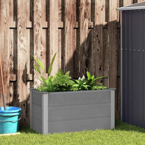 ChicAbode Garten-Hochbeet WPC 100 x 50 x 54 cm Gemüsebeet Pflanzbeet Grau