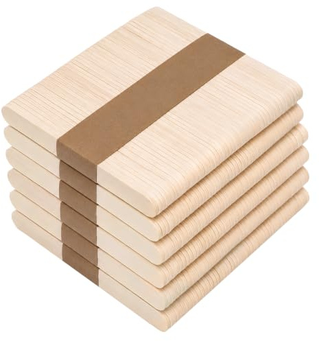 OWLKELA Holzstäbchen, 93mm, 300 Stück | Eisstiele Holz, Holzstiele, Bastelstäbchen Holz, Holzspachtel, DIY Handwerk, für Schule, Familie, Party