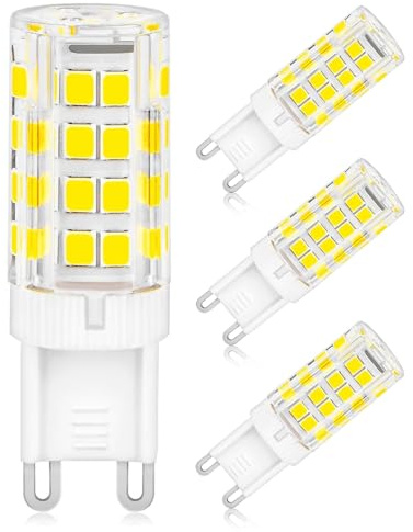 DAFNE Confezione da 5/4/3 lampadine LED G9, luce bianca calda 4000k 600lm 7W equivalente a una lampada alogena da 60W, lampadina G9 AC 220-240V senza sfarfallio, per camera da letto (4, 7, Watt)