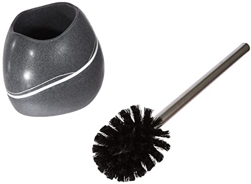 Zeller 18304 Spazzolone per WC, poliresina a forma di sasso, 14,2 x 12,4 x 41 cm