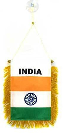 AZ FLAG Vimpel Indien 15x10 cm Minivimpel Indisk 100D Polyester Sugkopp
