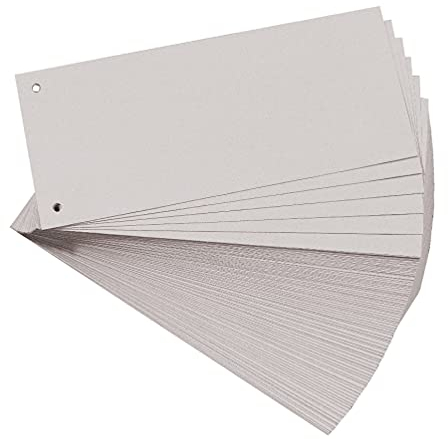 Exacompta 13485B 100er Pack Karton-Trennstreifen. 10,5 x 24 cm grau. Für eine übersichtliche Anblage Ihrer Dokumente. Trennlaschen Trennblätter Ordner Register Blauer Engel