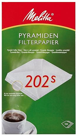 Melitta Pyramiden-Filterpapier 202 S, Weiß, 100 Stück