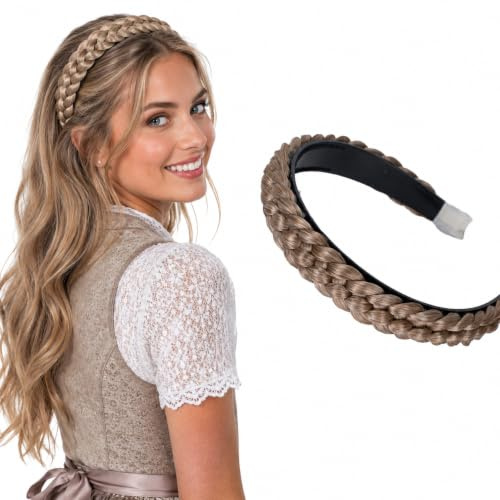 CAISHA Haarreifen Zopf Geflochten Haarteil Haarband Blond Mix HR3