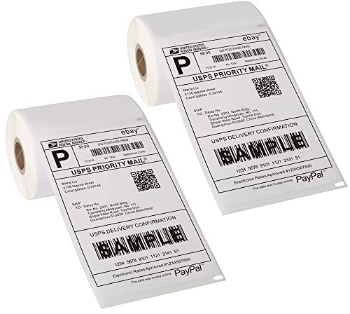 [2 Rolls, 440 Labels] 4”x 6” Postage Thermal Shipping Labels 4x6 Thermal Labels Roll Compatible with Dymo 4XL 1744907 LabelWriter