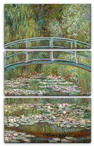 Printed Paintings Leinwand 3-teilig(80x120cm): Claude Monet - japanische Brücke über den Seerosen