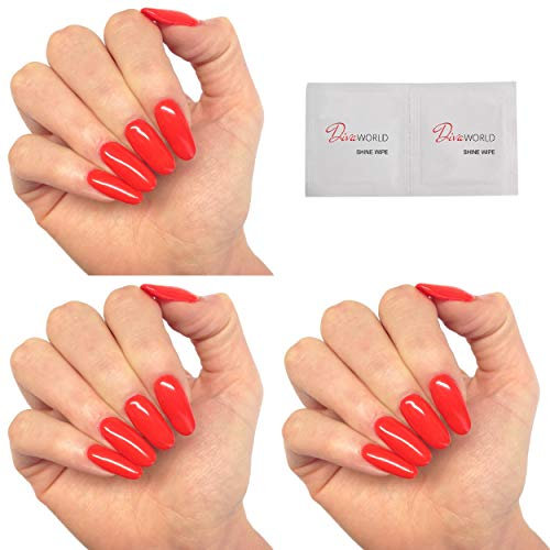 Bluesky KISS ME RED Nail Polish - Bright Summer Red UV/LED Soak Off Gel Nail Polish 10ml + 2 Diva World ® Shine Wipes for FREE