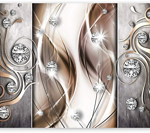 murando Fototapete selbstklebend Abstrakt 392x280cm Foto Tapete Tapetenfolie Möbelfolie Wandverkleidung Wandtapete Motivtapeten Bildtapete Wohnzimmer 3d Effekt Modern Diamant beige a-A-0153-a-c