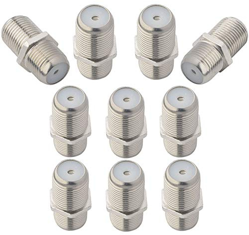Boobrie 10 Pièces Connecteur F Femelle Coupleur, Adaptateur coaxial Fileté Double Femme, Connecteur d’Antenne TV, Changeur de Genre avec Joint d’Étanchéité