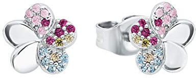 Prinzessin Lillifee Ohrstecker 925 Sterling Silber Mädchen Kinder Ohrschmuck, mit Zirkonia synth., 0,8 cm, Silber, Blume, Kommt in Schmuck Geschenk Box, 2027898