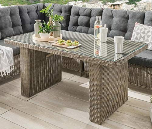 Beauty.Scouts Outdoor Collar Edition DEST Tisch Auckland, Vintage grau, 145 x 80 x 67 cm, Loungetisch, Gartentisch, Balkontisch, Garten, Gartenesstisch, Terrassentisch, Balkon