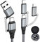 Multi USB Kabel, USB C auf USB C Kabel Nylon Mehrfach Universal ladekabel USB A/USB C auf Lightning/Mikro USB/Typ C 60W PD 3.0 3A Schnellladekabel für iPhone Laptop Tablet Samsung Galaxy Huawei