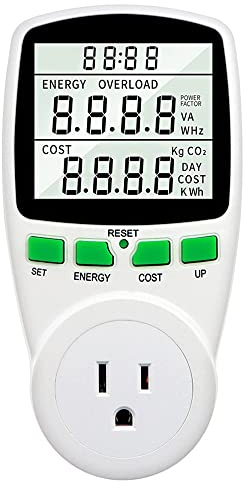 CENPEK Leistungsmesser Stromverbrauchsmesser, Stromverbrauchsmesser mit LCD-Bildschirm, Energiekostenmesser Maximale Leistung 3680W