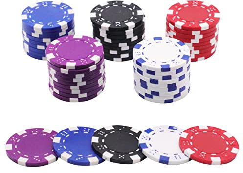CUNZHE Pokerset mit Pokerchips im Würfeldesign 100 Stück Pokerset mit Pokerchips Playing Cards Poker Decks Pokerchips, Chips für Minicasino und Brettspiele und Unterhaltung.