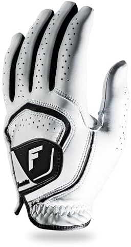 Franklin Sports Youth Golf Gloves - White Junior Left Hand Golf Glove for Righty Golfers - Kids Premium Leather for Maximum Grip in Rain + All Weather Conditions - Youth Extra Large