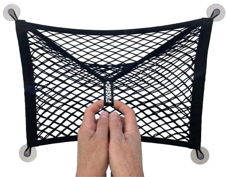 easysac FixSac 3 – Aufbewahrungsnetz zur Befestigung mit Saugnäpfen, für Nutzfahrzeuge, Wohnmobile, Wohnmobile, Wohnwagen, Boote... (45 x 40 cm)
