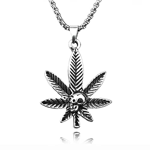 MAYIYAHO Edelstahl Strass Weed Anhänger Halskette Charms für Schmuck Herstellung Golden Silber Farbe Hip Hop Geburtstagsgeschenk