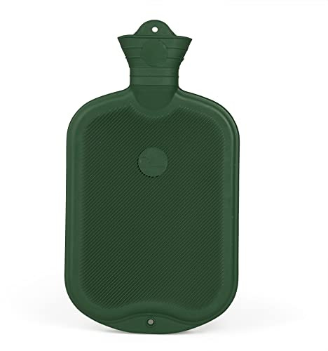 GRÜNSPECHT Naturkautschuk-Wärmflasche mit Bezug, 2,0 Liter, grün | FSC®-zertifizierter Naturkautschuk aus verantwortungsvoll bewirtschafteten Wäldern, mit Schraubverschluss