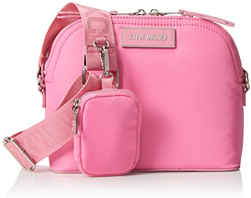 Steve Madden Damen Daren Nylon Dome Crossbody Bag, Helles Pink